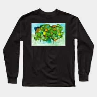 Drunken Forest Bubbly Abstract Trees Long Sleeve T-Shirt